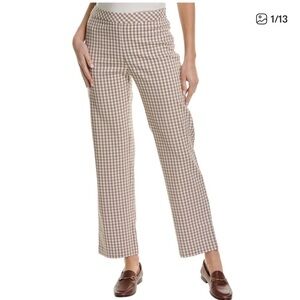 J. McLaughlin Tan and White Gingham Pants SZ 10
